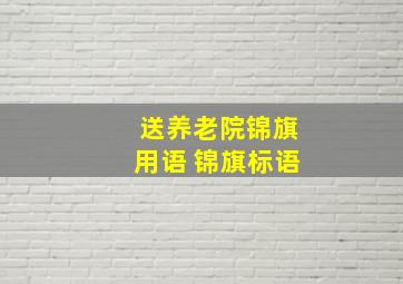 送养老院锦旗用语 锦旗标语